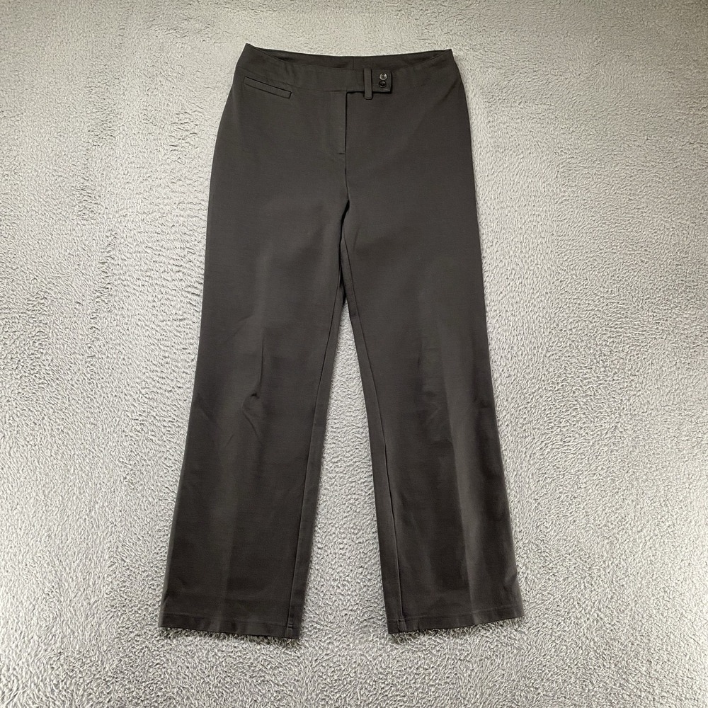 Eileen Fisher Dress Pants Womens Large Gray Straight Leg Office Work Minimalist